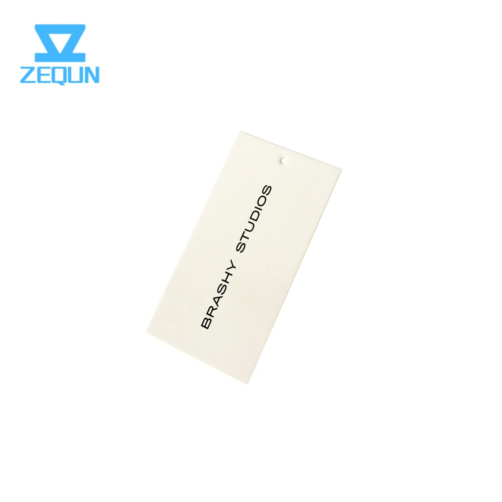 Brown string tie gift paper hang tag custom company logo printing shoes hang tag