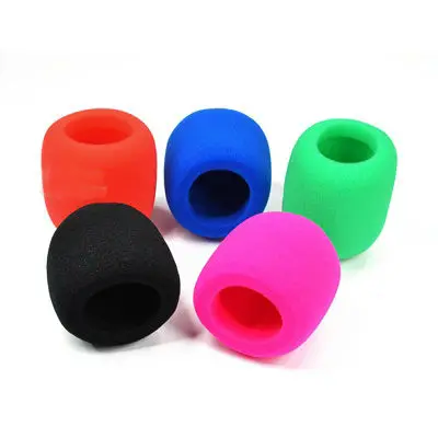 Colorful disposable microphone covers print logo mic foam cover custom sponge microphone foam windscreen for ktv microphone