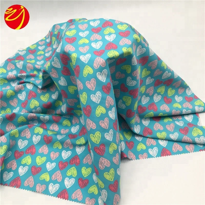
New Fashion 100% Polyester Brushed Heart Print Peach Skin Microfiber Fabric Wholesale 