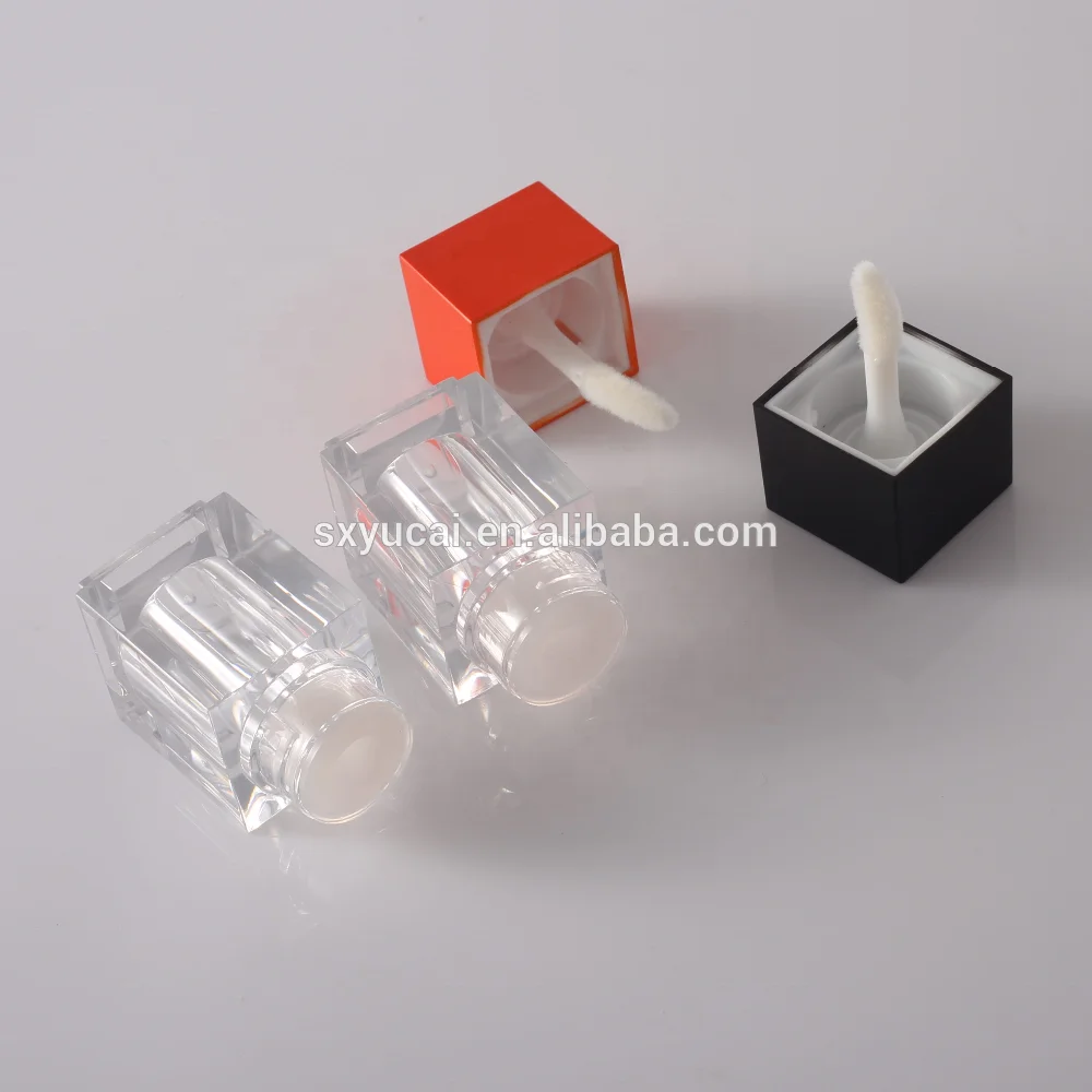 
hot sellers mini 4ml lip gloss glue square packaging tube lip stick bottle custom design 