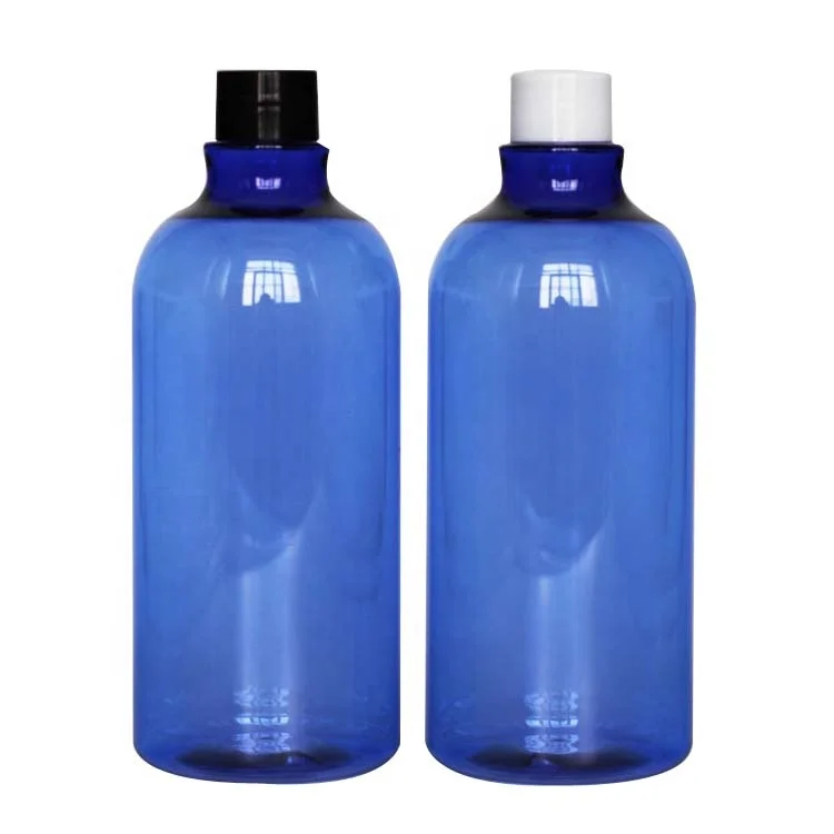 Korean style blue 500ml PET plastic avoid light bottles / shampoo bottles