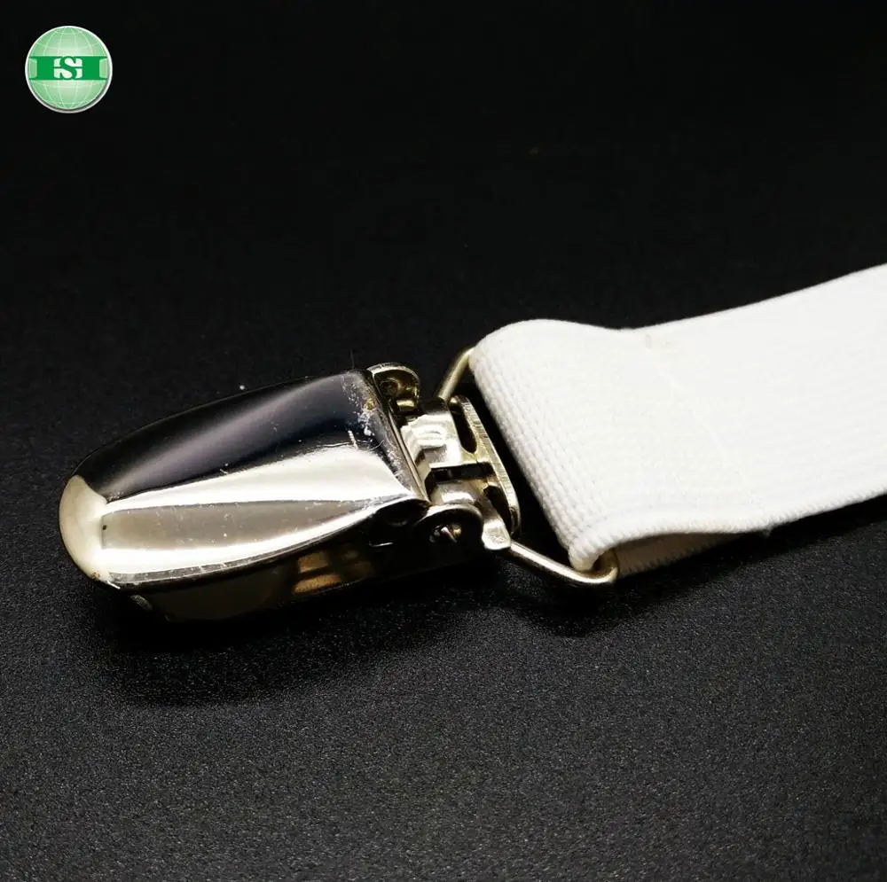 Белая эластичная лента с зажимами для рукавиц из нержавеющей стали