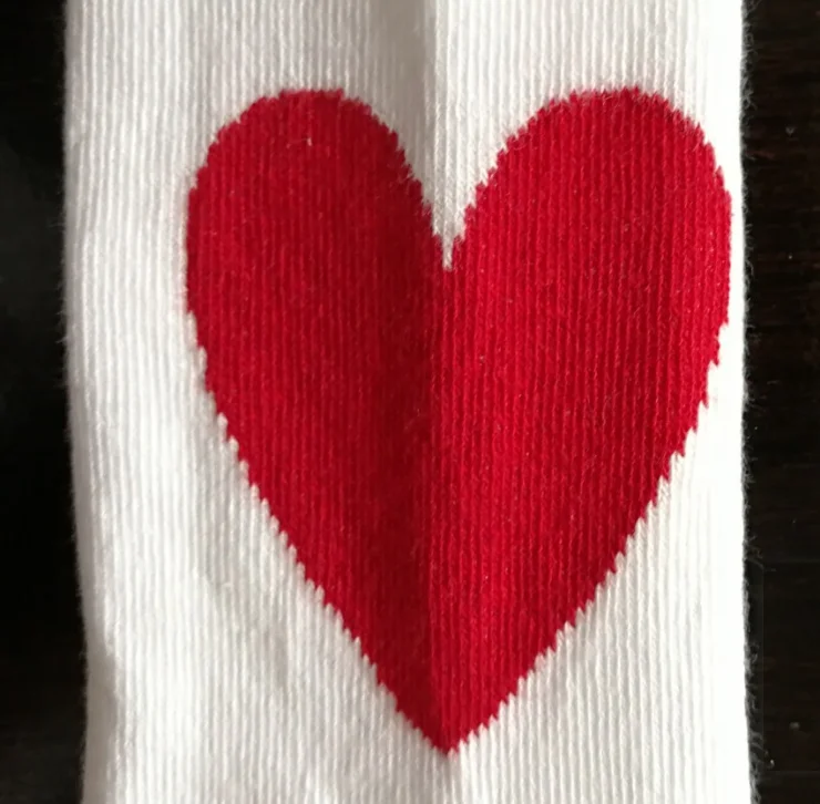 baby tights with red heart  cute kids tights pantyhose leggings child white stockings knitting children socks and tights