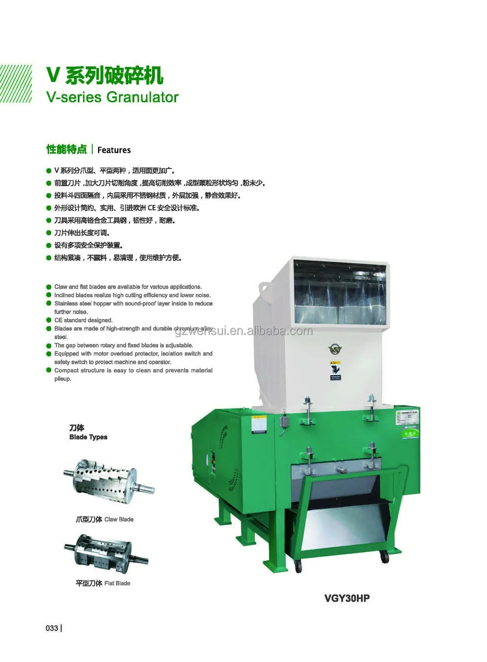 Plastic crusher machine/granulator for PP, PVE/all kinds of plastic material