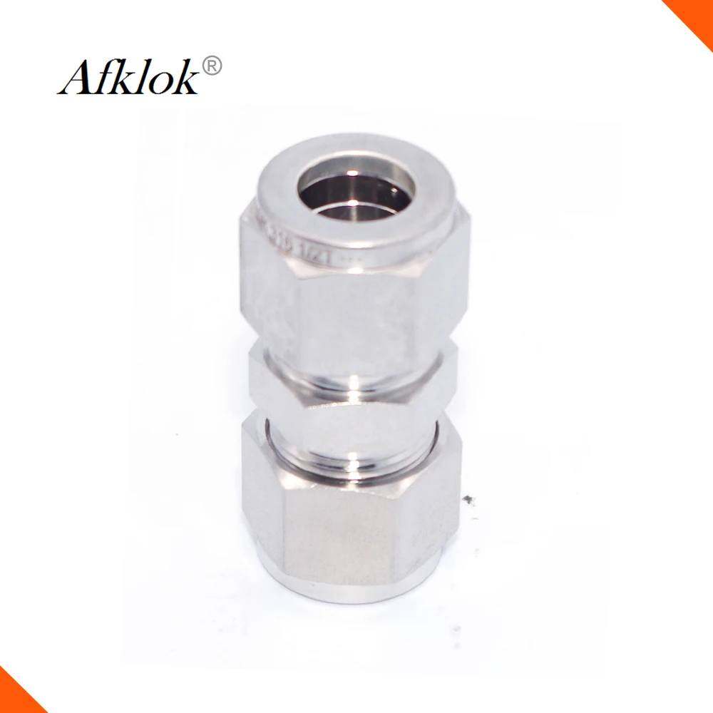 Stainless Steel 316 equal tube 3mm 4mm 6mm 8mm 10mm OD Double ferrule union compression fittings