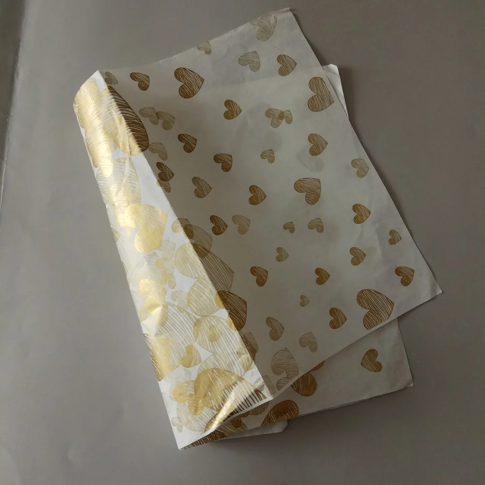 
Custom logo printed tissue wrapping paper with gold or sliver logo 