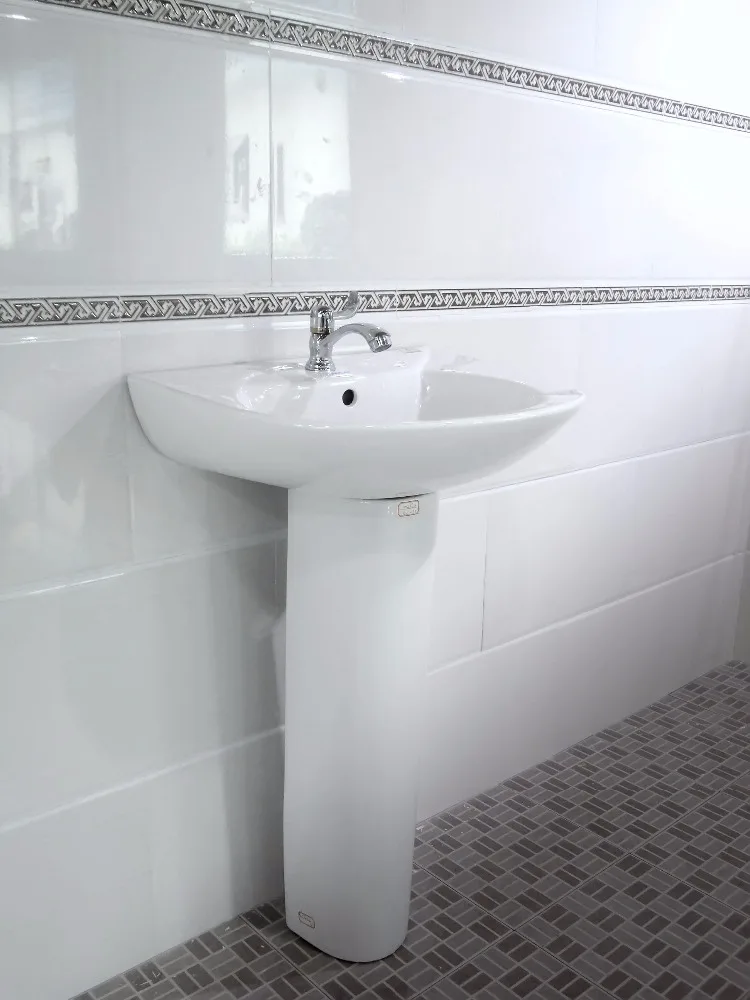 ceramic sanitary ware white hand wash basin with pedestal