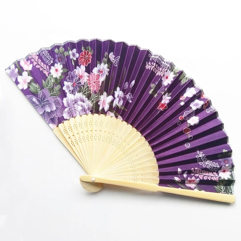 Japanese Wedding Bamboo Silk Hand Fan Wedding Invitation Fan