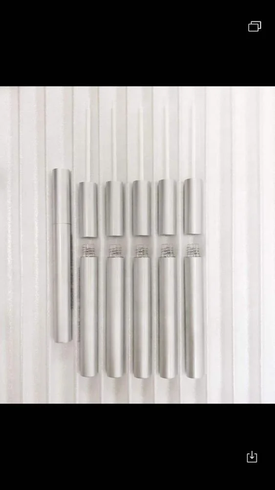 
3ml empty eyelash eyeliner serum mascara aluminum matte silver eyeliner tube 