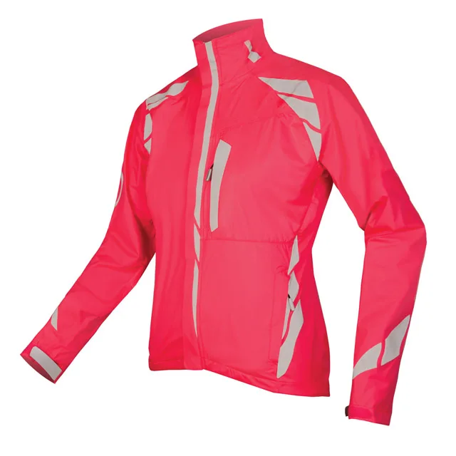 Womens outdoors slim wind breaker long sleeves cycling running printed silver reflective jacket