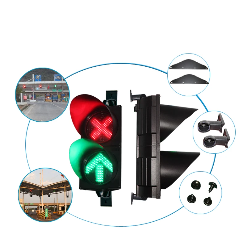 International Standard 200mm Traffic Light With Red Cross Green Arrow