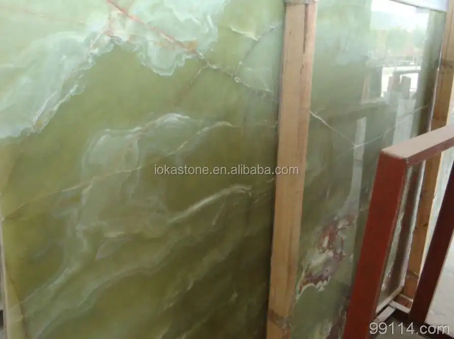 
light green onyx translucent marble slab 