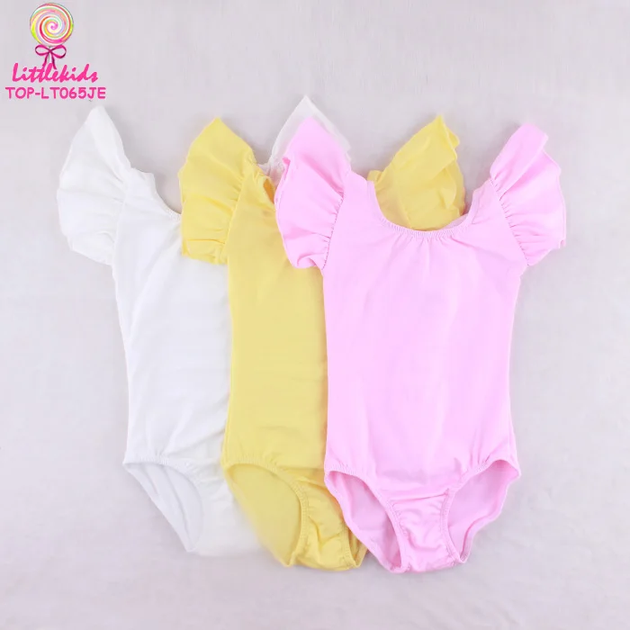 Kids Flutter Sleeve Artistic Gymnastics Leotards Girls Wide Black And White Stripes Ballet Dance Leotard