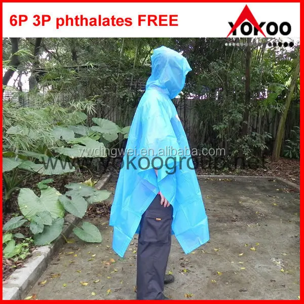 Custom design Recyclable Individual Packed Disposable PE Rain Poncho