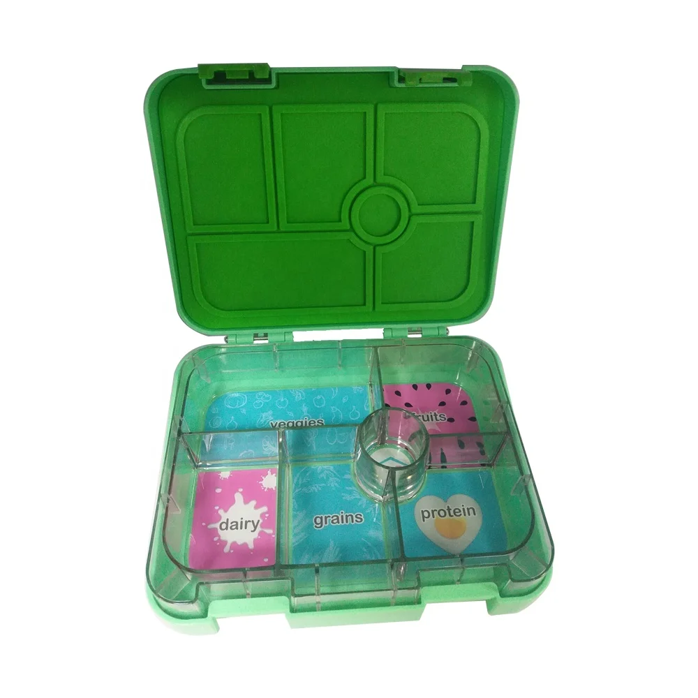 New year Gift  BPA free back to school kids 6  compartments  Bento Lunchbox