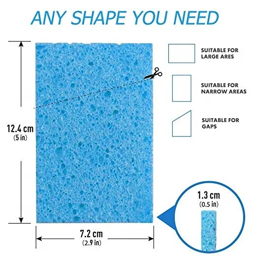 High Quality Cellulose Cleaning Scrub Sponge cellulose sponge kitchen cleaning Multifunctional Dishwashing Sponges