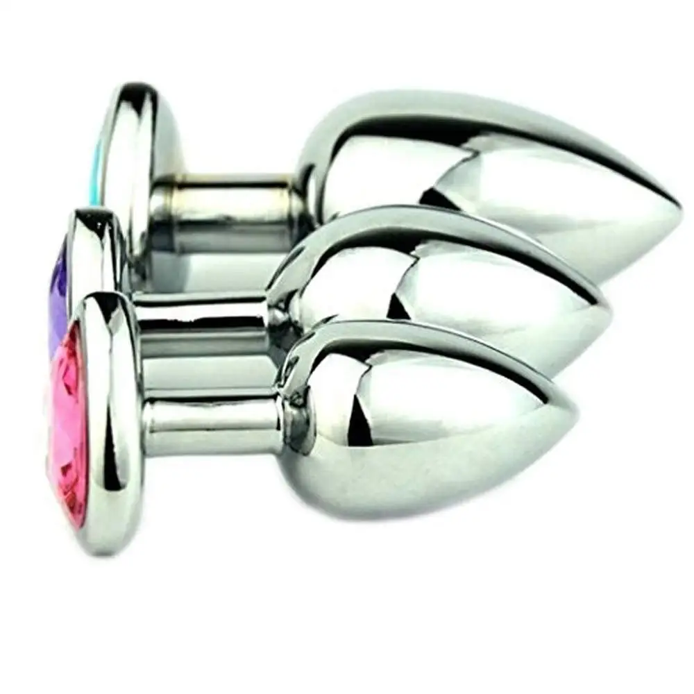 Jewelry Design Fetish Bondage SM sex anal 3pcs medical metal plated butt anal plug, anal toy for Sex Games