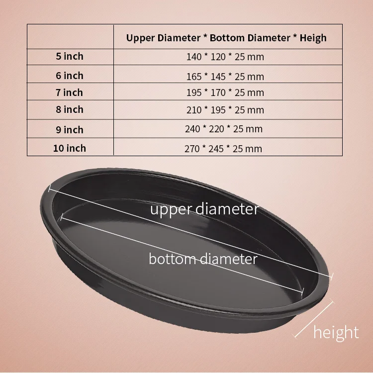 Black Pizza Baking Pan  Thicken  Non Stick Deep  Pie Pancake  Baking Pizza Tray Round  pizza pan