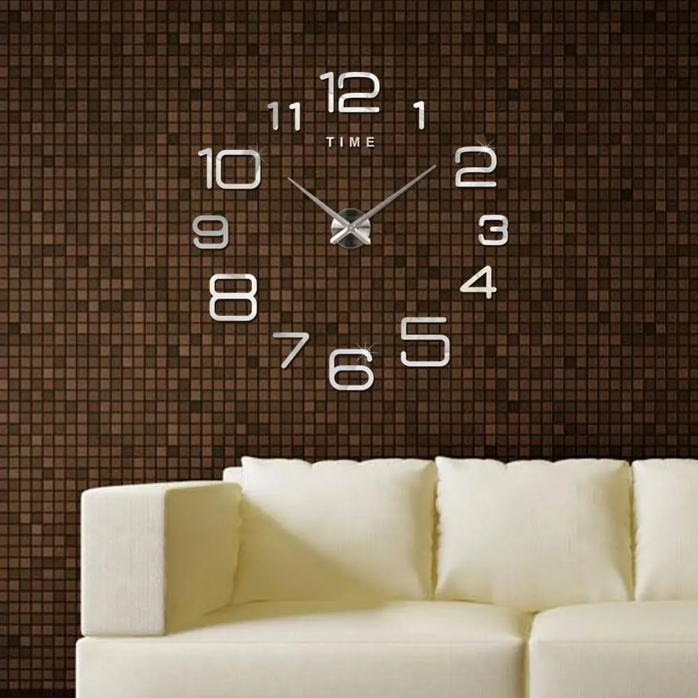Home decoration large digital  Modern design clock ,big decorative sticker wall clocks wall watches unique gift wall clock
