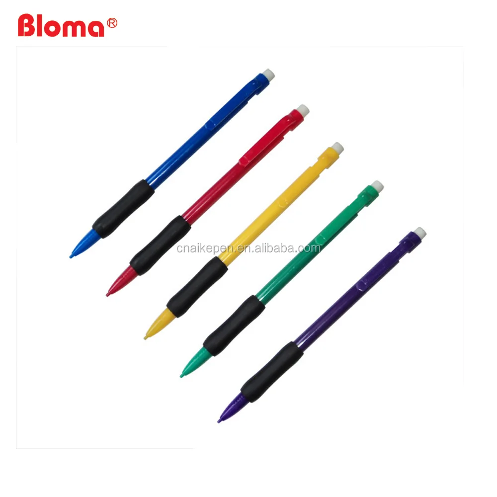 Cheap Cost Custom retractable plastic mechanical pencil with rubber grip handling for office and school