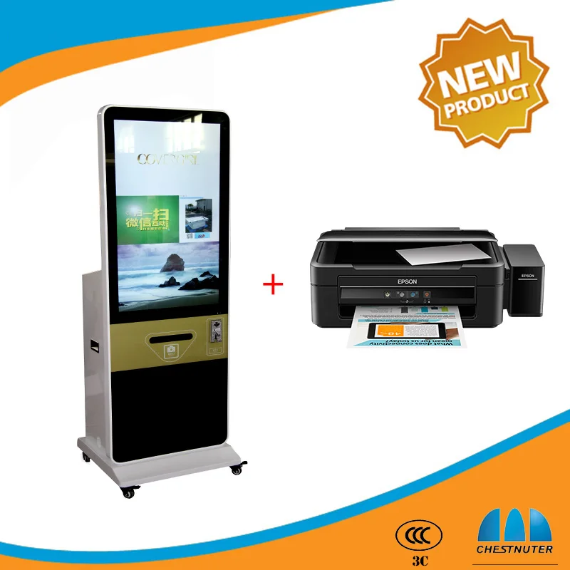 Quality windows os portable photo printing  booth kiosk with wifi