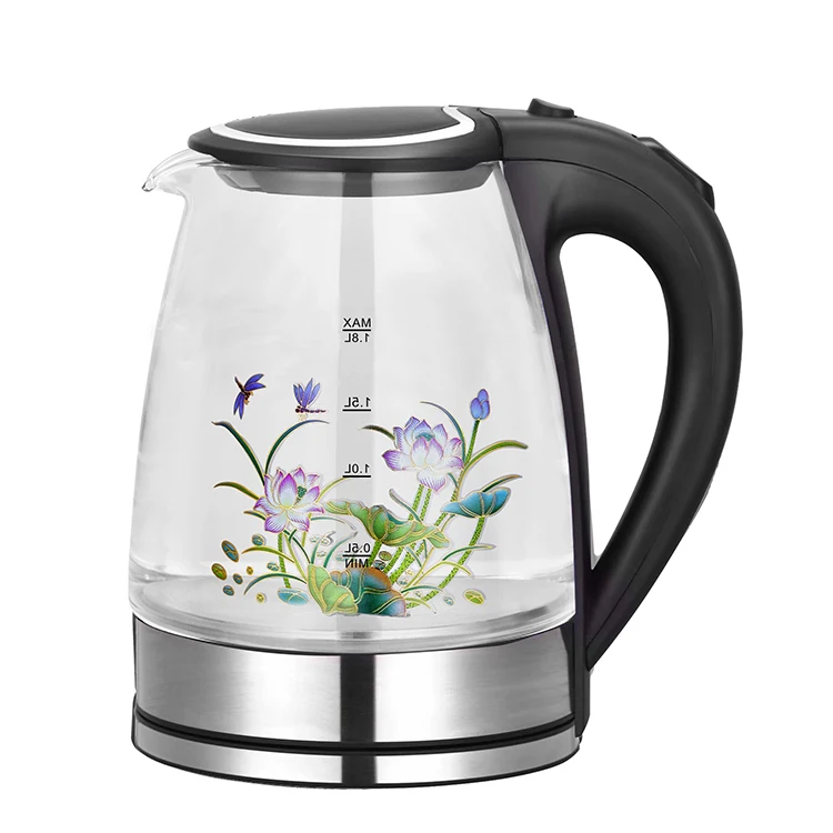 1.8L синий свет электрические стекло электрический чайник воды с CE/CB/GS