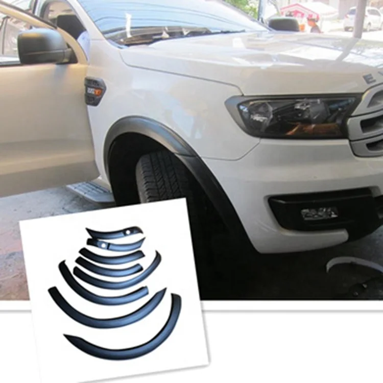 SUV accessories abs plastic matte black slim fender flare for everest 2015+