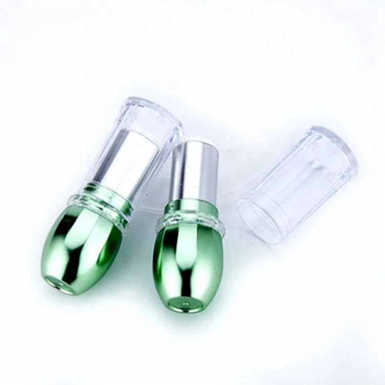 Luxury green lip balm container with clear lid / empty DIY lipgloss tube / make your own lipstick tube for women