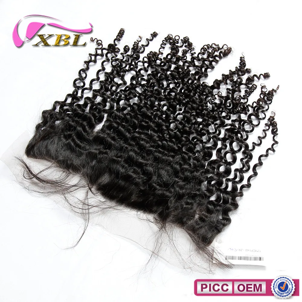 xblhair golden suppliers virgin indian human hair, afro kinky curl human hair, lace frontal piece for matching