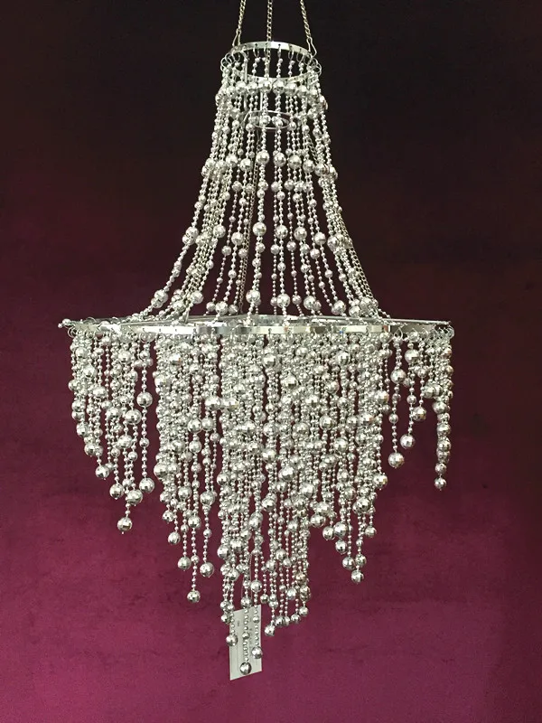 Home  decoration  silver plastic ball  bead  chandelier