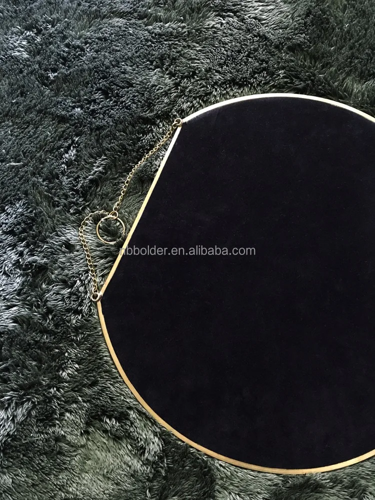 Distressed Vintage Antique Gold Metal Frame Wall Hanging Round Mirror miroir salon