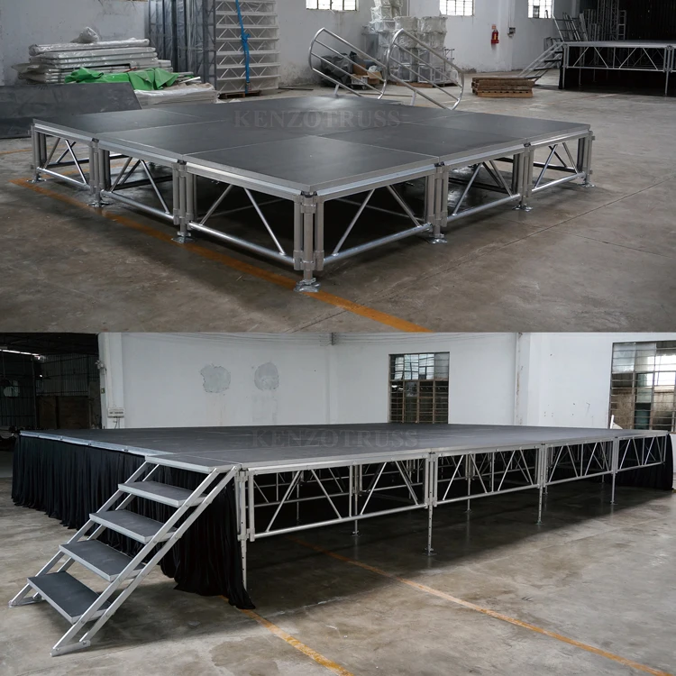 Mobile aluminum truss stage for outdoor performance