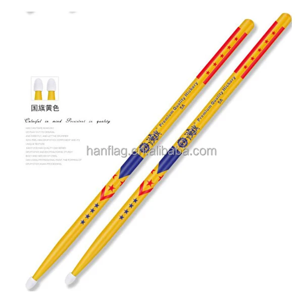 high quality flag printed hickory drumsticks 5A/7A