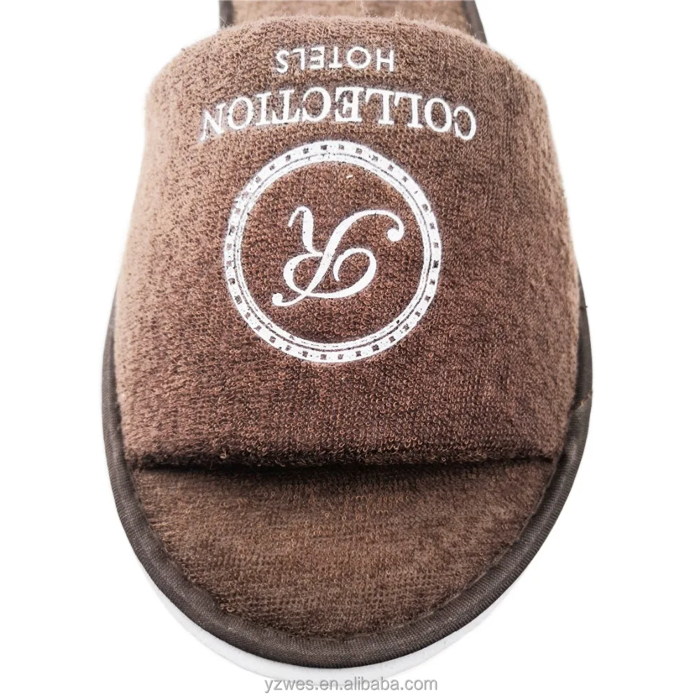 Focus on Hotel supplies manufacturing  Hotel custom print logo Terry towel  bathroom disposable slippers