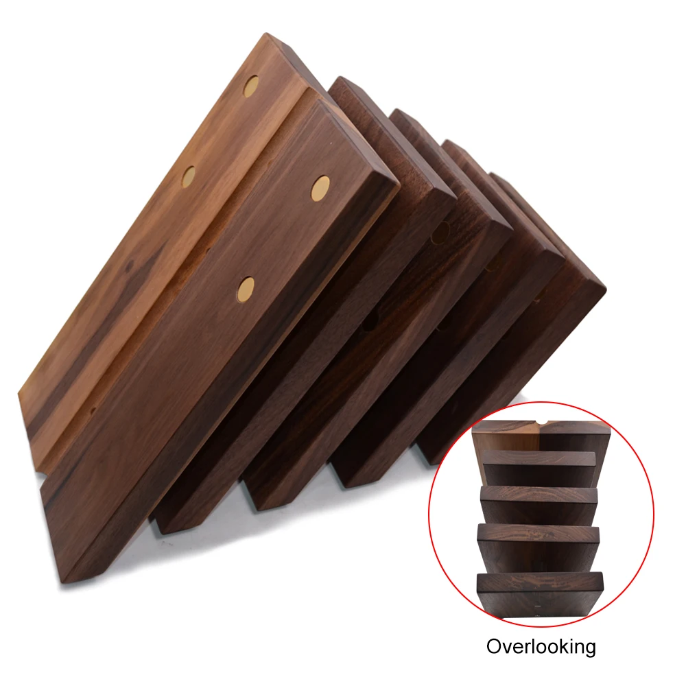 2021 magnetic knife block sets holder with beech walnut wood material