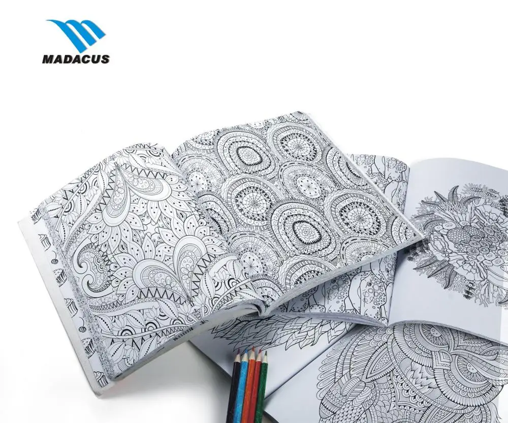 OEM softcover book printing hand-paint coloring book adult