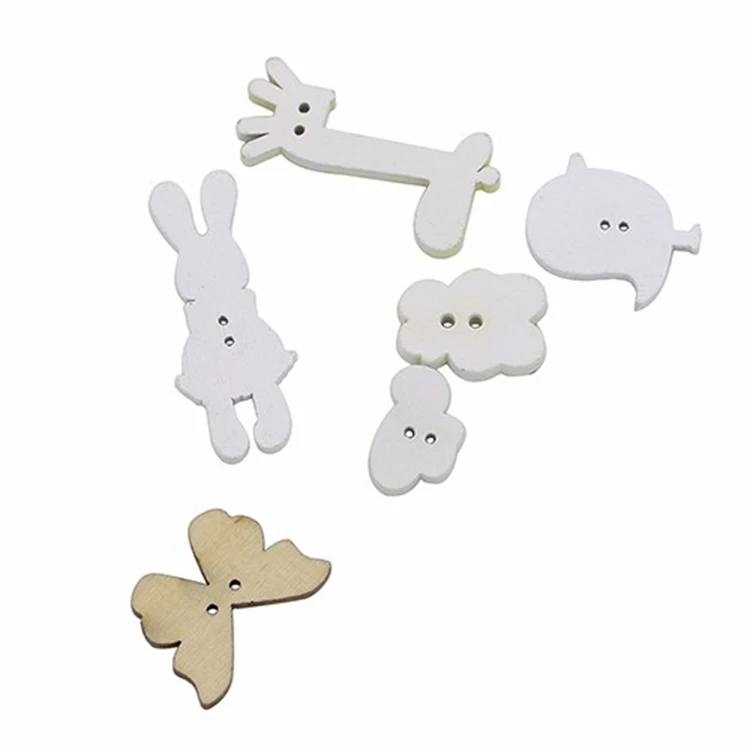 Горячая продажа 50 шт./пакет два отверстия смешанные с рисунками зверей из мультфильмов 2 отверстия деревянные детские кнопки