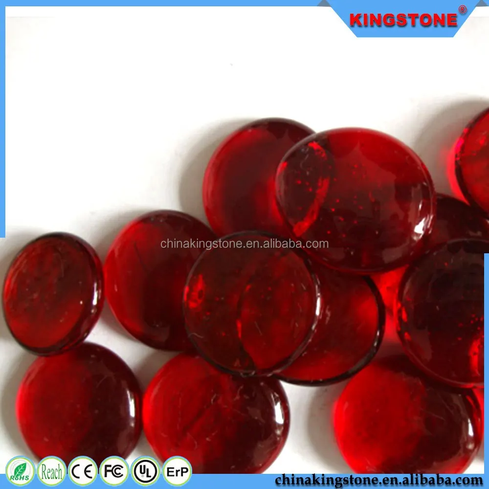 Latest new design high quality coloured glass pebble,green pebble stone white pebble stone for garden,red stone pebble