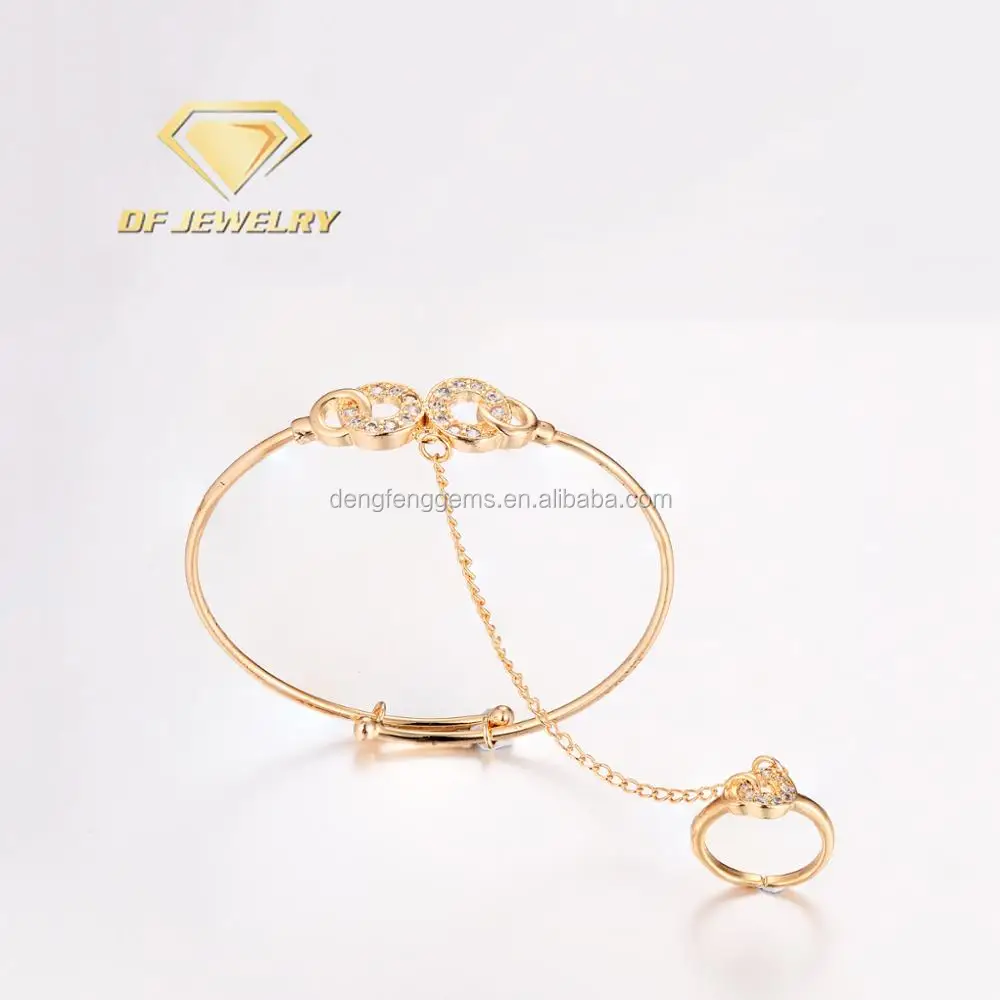 
Позолоченное латунное кольцо, ювелирный браслет с фианитом 