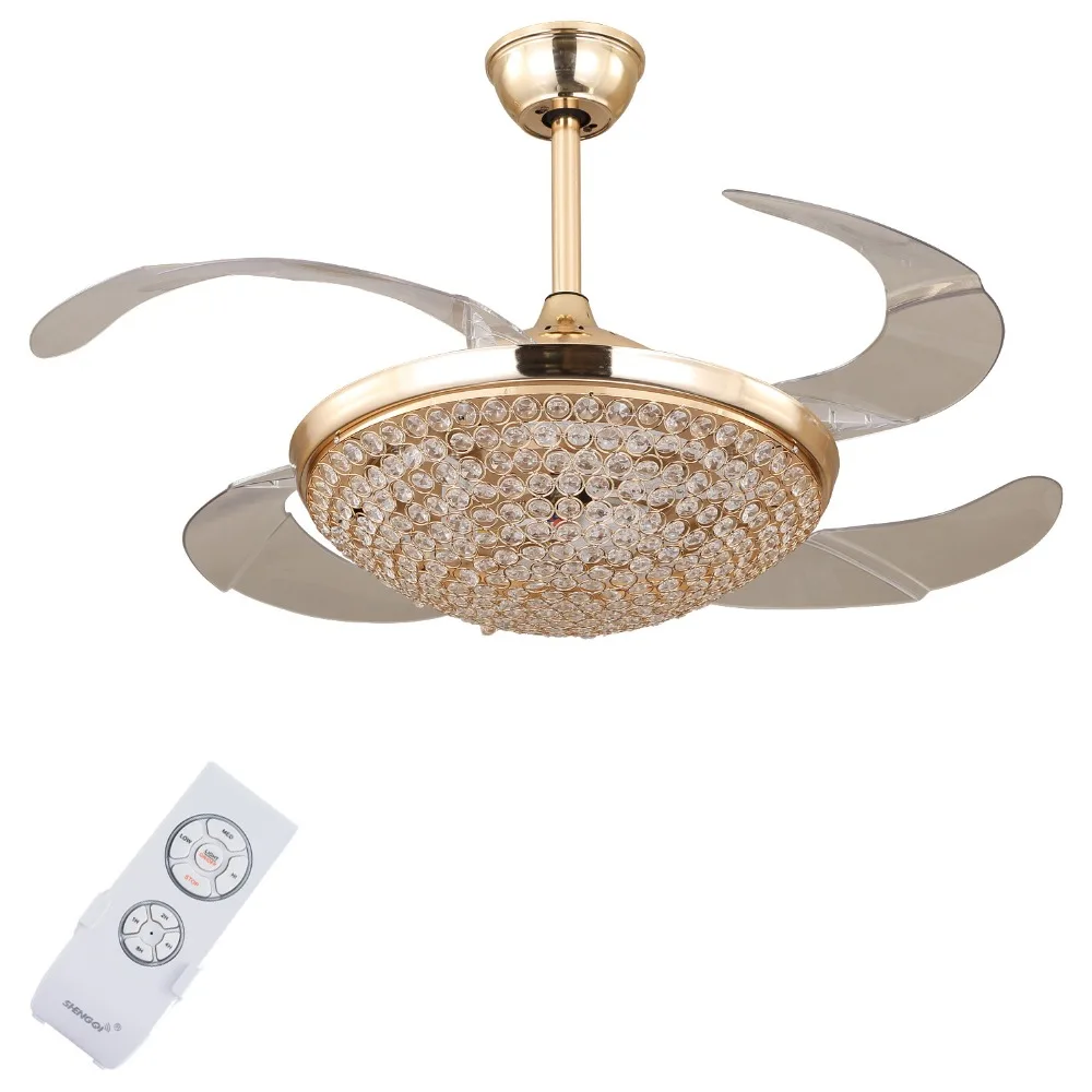Crystal DC Invisible Ceiling Fan with LED Light