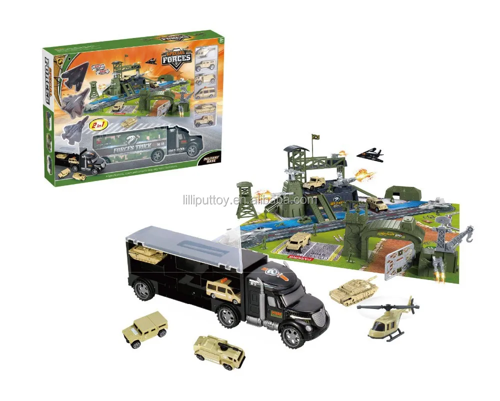 Игрушки 2 в 1 грузовик военных сил и обучающая база игровой набор для детей