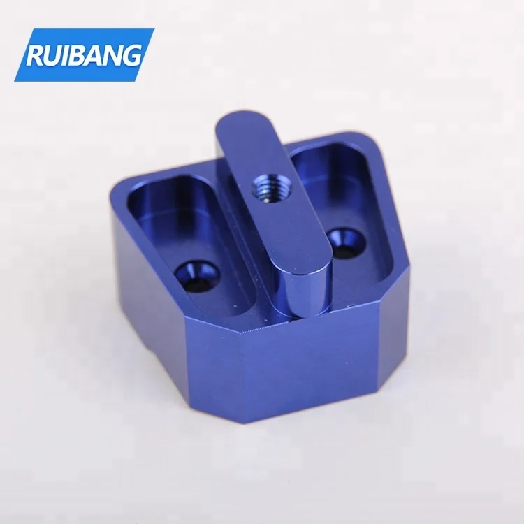Custom precesion aluminum medical accessories with blue anodize