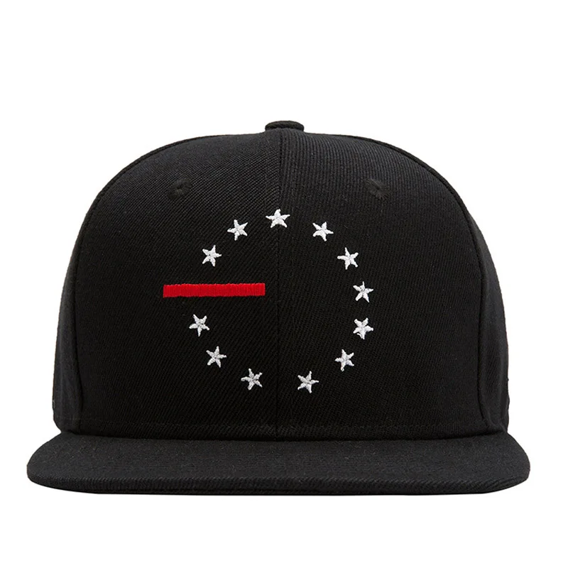 High quality flat letter embroidered yupoong wholesale plain cap black snapback hat