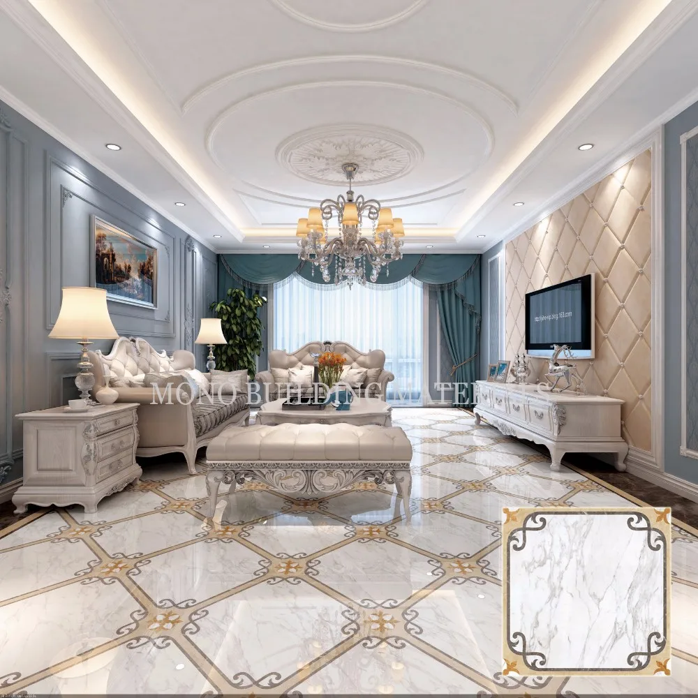 Chinese Flooring Design polished Ceramic porcelain look marble tiles 80x80