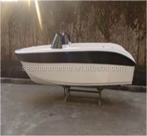 Small Dinghy Fiberglass Fishing Boat Rowing Boat With PVC Air Tube4.96m