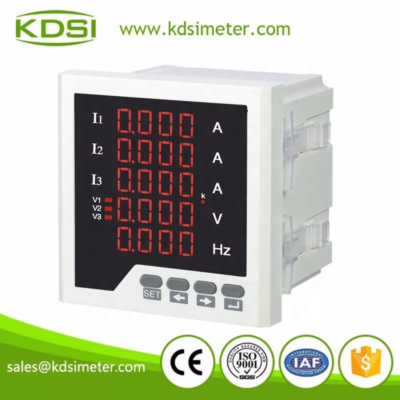 KDSI 3 Phase Digital Ammeter and Voltmeter Frequency Combined Meter