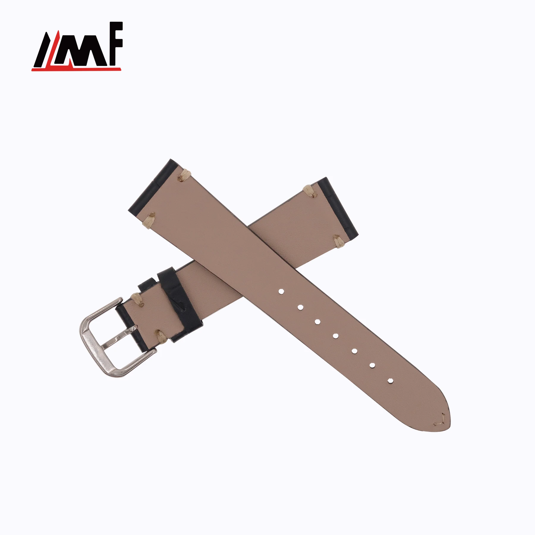 Multi Color Mat Calf Leather Embossed Alligator Grain handcrafted hand stitch Watch Bands ODM Watch Straps