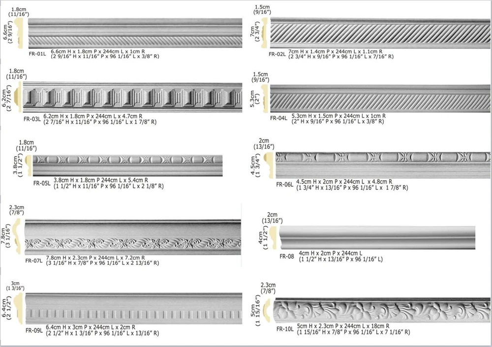 Polyurethane Ornaments High Density Beautiful PU Wall wood corner trim