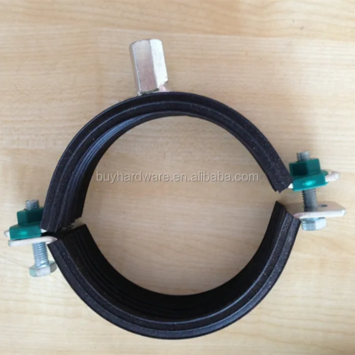 
Heavy duty pipe clamps with rubber 