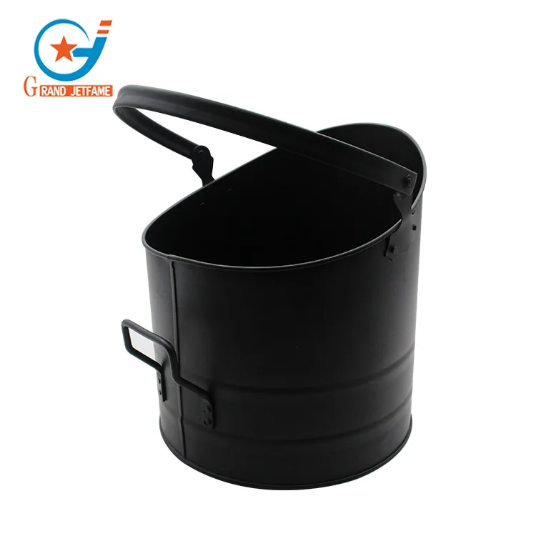 Черный металлический каминный аксессуар одно обработанное угольное ведро